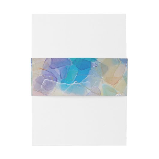 Zee Glass Ocean Beach Bruiloft Uitnodigingen Wikkel (Achterkant Voorbeeld)