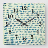 Zee Glass Pebble Painting Strandtextuur Patroon Sq Vierkante Klok (Voorkant)