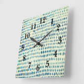 Zee Glass Pebble Painting Strandtextuur Patroon Sq Vierkante Klok (Hoek)