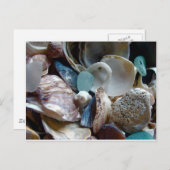 Zee Glass Shell verzameld Briefkaart (Voorkant / Achterkant)