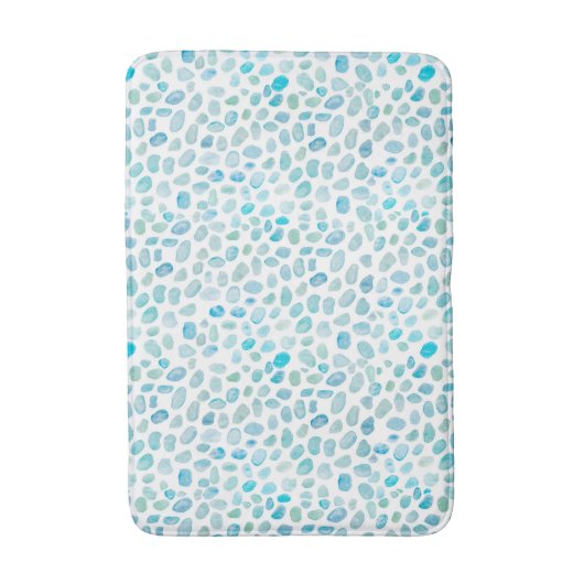 Zee Glass Turquoise Beach Pebble Medium Bath Mat (Voorkant Verticaal)