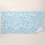 Zee Glass Turquoise Pattern Zeemeermin Strandlaken (Voorkant)