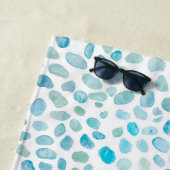 Zee Glass Turquoise Pattern Zeemeermin Strandlaken (In situ)