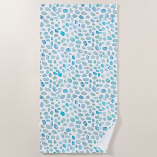 Zee Glass Turquoise Pattern Zeemeermin Strandlaken (Voorkant)