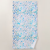 Zee Glass Turquoise Pattern Zeemeermin Strandlaken (Voorkant)