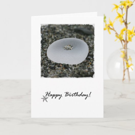 Zee Glass Verjaardag Kaart (Gele Bloem)