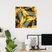 Zee Glass Waltz in Blue en Gold Poster (Thuiskantoor)