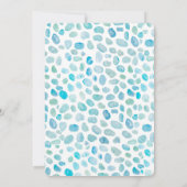 Zee Glass Wedding Monogram Blue Stripe Invitation Kaart (Achterkant)