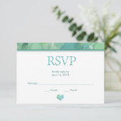 Zee Glass Wedding RSVP Kaart (Staand voorkant)