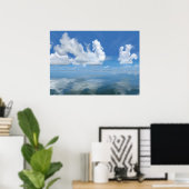 Zee glassy met wolkendoek poster (Thuiskantoor)