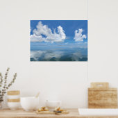 Zee glassy met wolkendoek poster (Keuken)