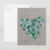 Zee glazen hart briefkaart (Voorkant / Achterkant)