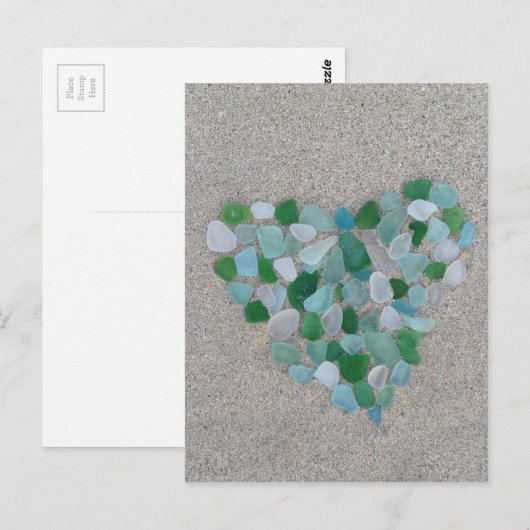 Zee glazen hart briefkaart (Voorkant / Achterkant)