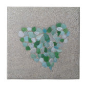 Zee glazen hart tegeltje (Voorkant)