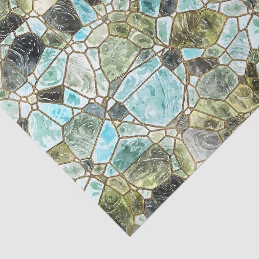 Zee Glazen mozaïekGlas in lood Tissuepapier (Detail)