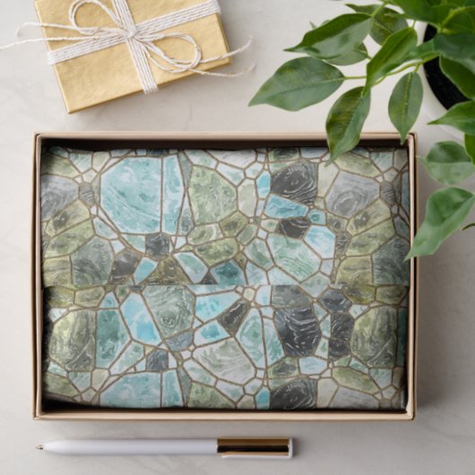 Zee Glazen mozaïekGlas in lood Tissuepapier (Geschenk)