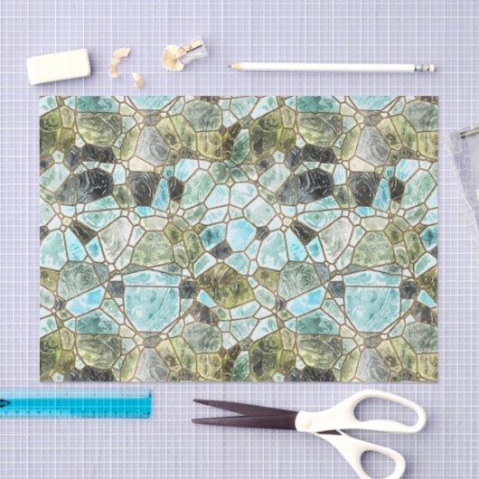 Zee Glazen mozaïekGlas in lood Tissuepapier (Craft)