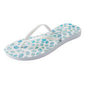 Zee Glazen Strand Pebbles Textuur Blauwe Teenslipp Teenslippers (Schuin)