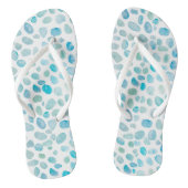 Zee Glazen Strand Pebbles Textuur Blauwe Teenslipp Teenslippers (Voetbed)