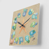 Zee Glazen zandspierschelpen Vierkante Klok (Hoek)