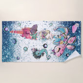 *~* Zee Glitter Blonde Mermaid Sand Castle Strandlaken (Voorkant)
