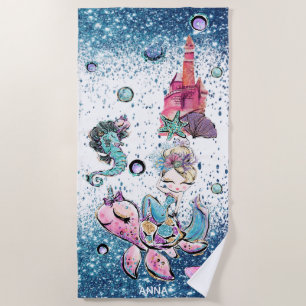 *~* Zee Glitter Blonde Mermaid Sand Castle Strandlaken
