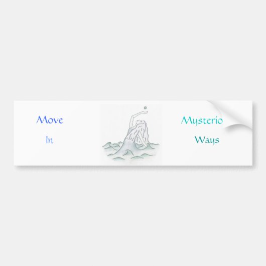 Zee Goddess Holding Moon, Waves Bumpersticker (Voorkant)