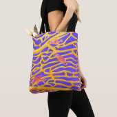 Zee Goldies op Blue All-Over-Print Canvas tas (Dichtbij)