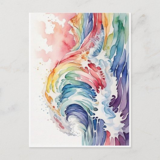 Zee golf Meerkleurig Feestdagenkaart (Voorkant)