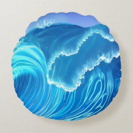 Zee golf ontwerp - stromende golf rond kussen