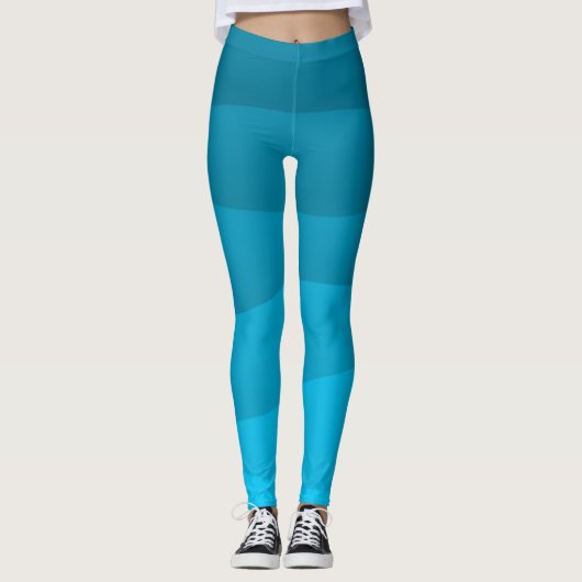 Zee golft blauw patroon leggings (Voorkant)