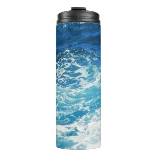 Zee golven Blauw Oceaan Patroon Thermosbeker