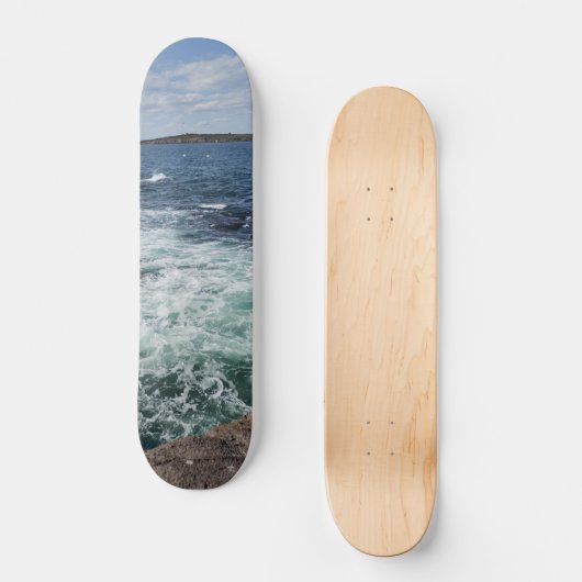 Zee-golven strandgolven blauwe golven persoonlijk skateboard (Voorkant)