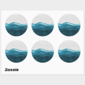 Zee golven verf ronde sticker (Vel)