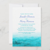 Zee golven wassen sprankelende zeeen aqua blauw br kaart (Achterkant)