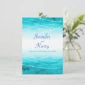 Zee golven wassen sprankelende zeeen aqua blauw br kaart (Staand voorkant)