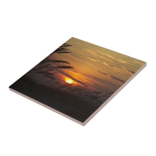 Zee Grass Sunset Ceramic Tile Tegeltje (Zijkant)