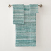 Zee Grass Turquoise Pattern Beach Bath Towel Set Bad Handdoek (Insitu)