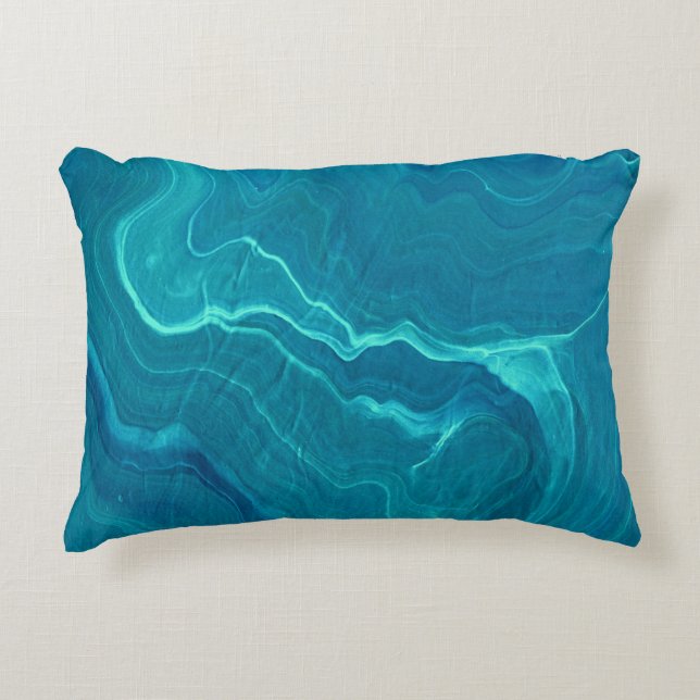 Zee Green Agate Marble Abstraction Accent Kussen (Voorkant)