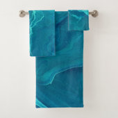 Zee Green Agate Marble Abstraction Bad Handdoek (Insitu)
