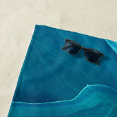 Zee Green Agate Marble Abstraction Strandlaken (In situ)