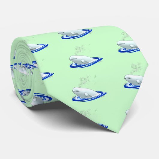 Zee Green Beluga Whale Stropdas (Opgerold)