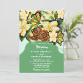 Zee Green Boho-Wildflower-Botanical-Floral Wedding Kaart (Staand voorkant)