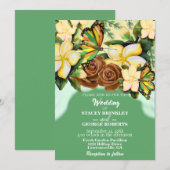 Zee Green Boho-Wildflower-Botanical-Floral Wedding Kaart (Voorkant / Achterkant)
