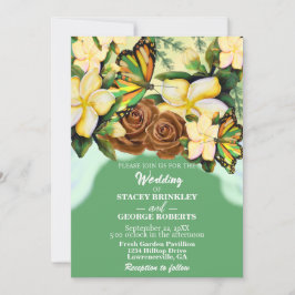 Zee Green Boho-Wildflower-Botanical-Floral Wedding Kaart