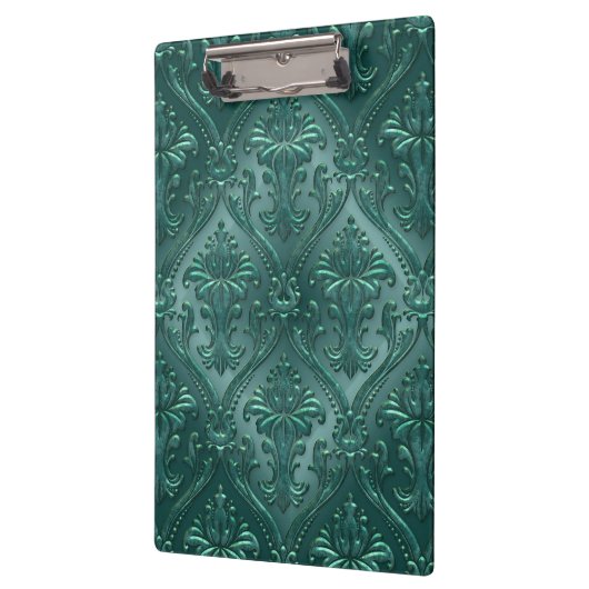 Zee Green Damask Gem Tone Tin Tile Steampunk Klembord (Links)