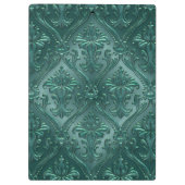 Zee Green Damask Gem Tone Tin Tile Steampunk Klembord (Achterkant)