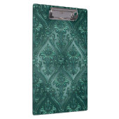 Zee Green Damask Gem Tone Tin Tile Steampunk Klembord (Rechts)