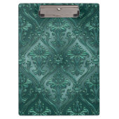 Zee Green Damask Gem Tone Tin Tile Steampunk Klembord (Voorkant)