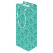 Zee Green Damask Print Wine Gift Bag Wijn Cadeautas (Achterkant Gekanteld)